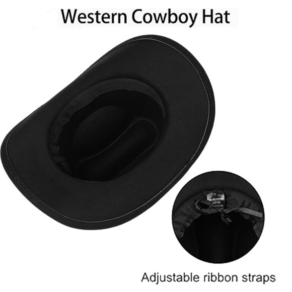 9818 Western Cowboy Hat For Women Men Classic Roll-up-brim Cowgirl-hat main image 5